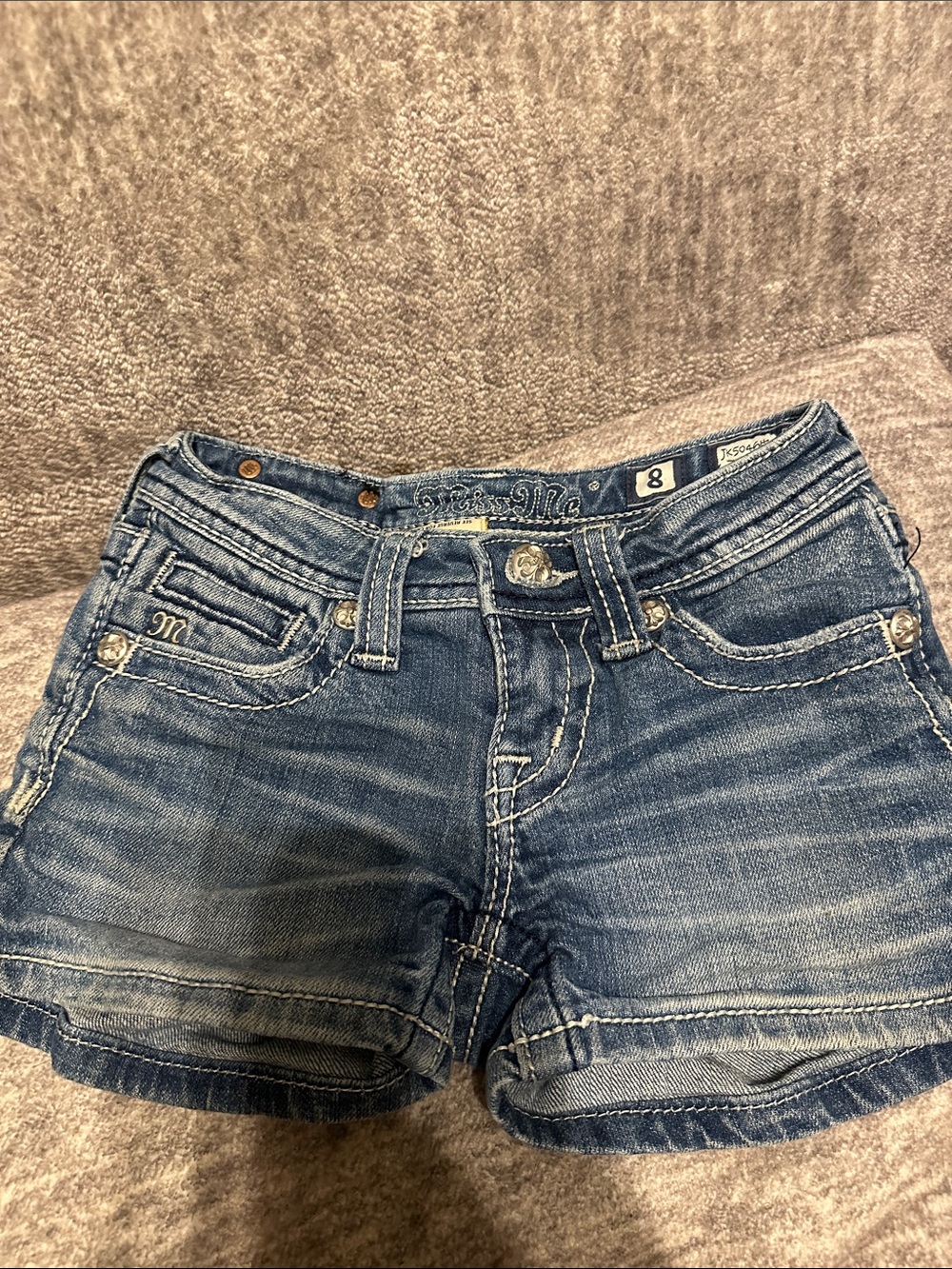 Miss Me Faded Blue Denim Cutoff Shorts